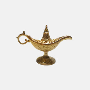 Lámpara de incienso árabe dorada tradicional en metal